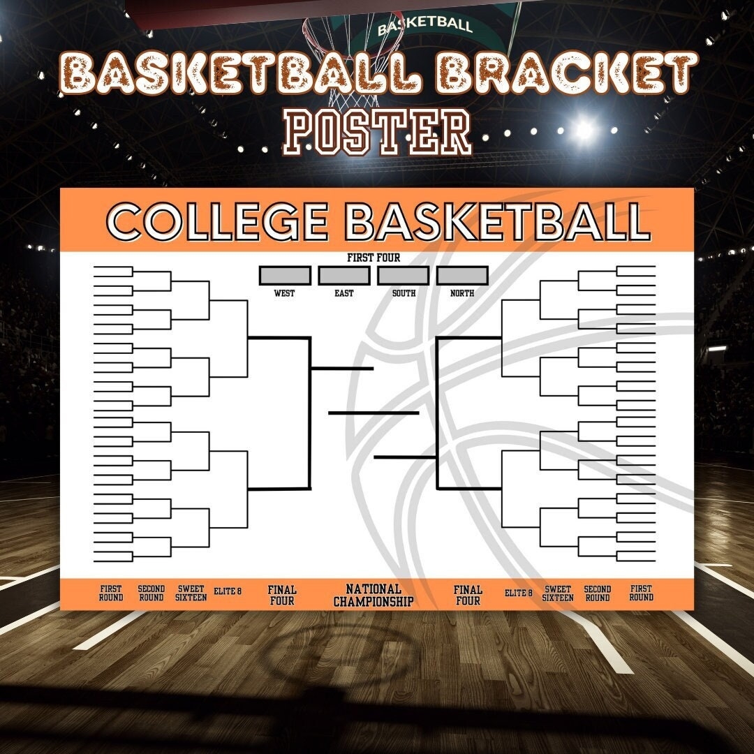 POSTER Size College Basketball Bracket Printable Brackets 