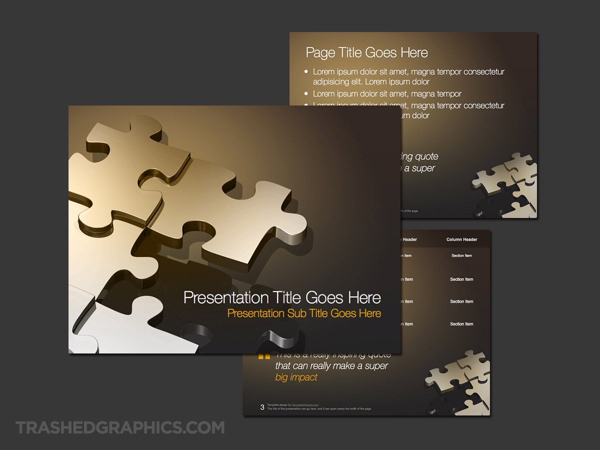 PowerPoint Puzzle Template For Corporate Strategy TrashedGraphics