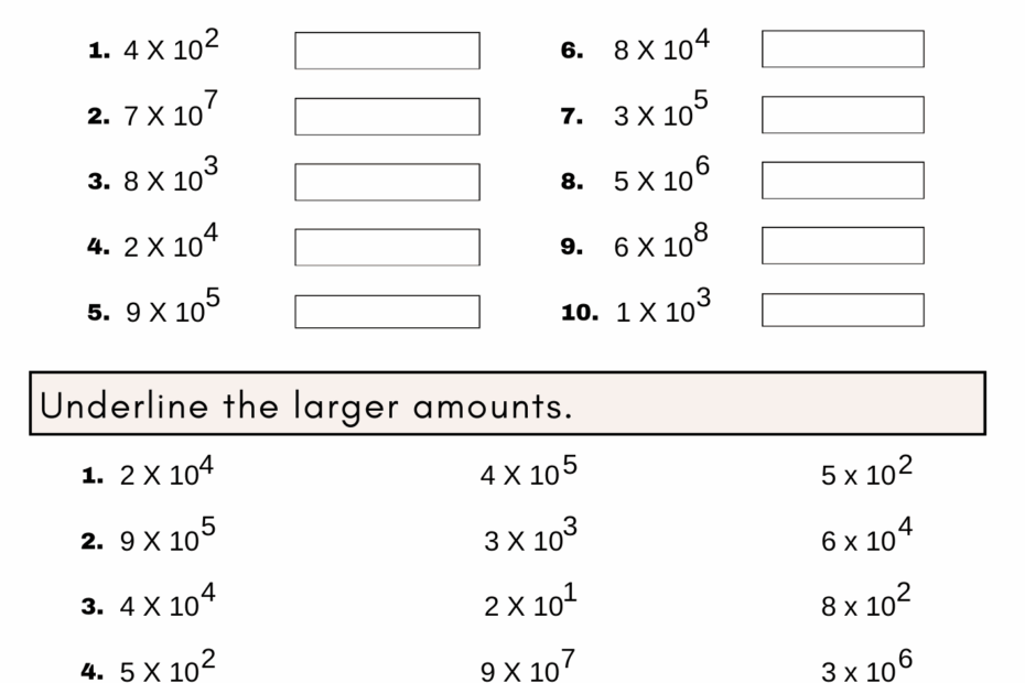 Powers Of 10 With Integer Worksheets For Grade 5 Kidpid