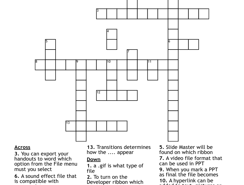 PPT Crossword WordMint