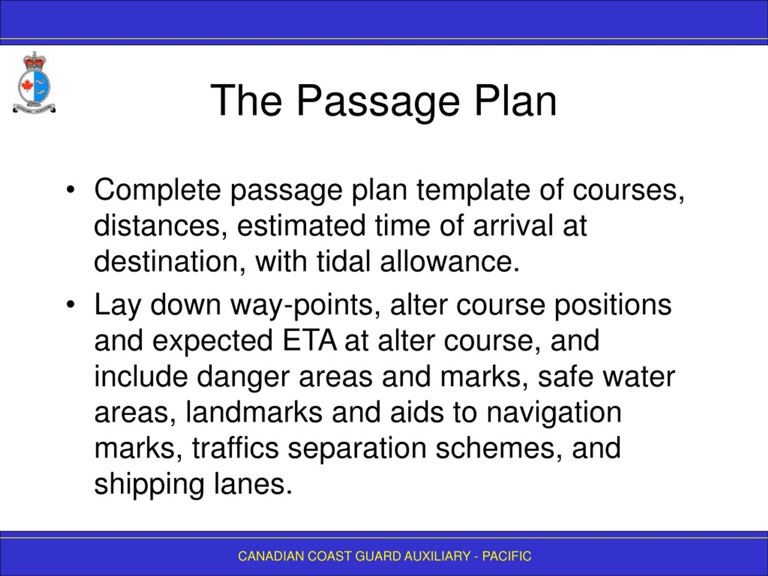 passage plan template