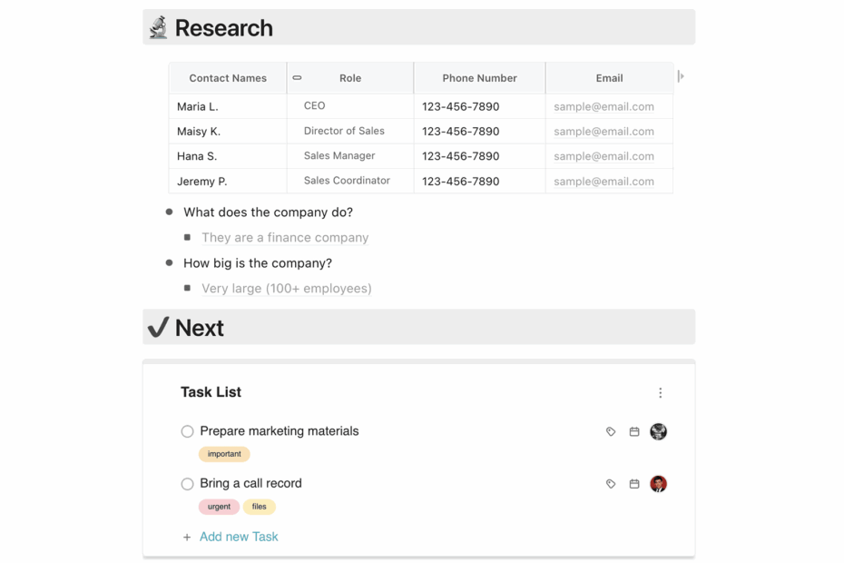 Pre Call Planning Template FuseBase