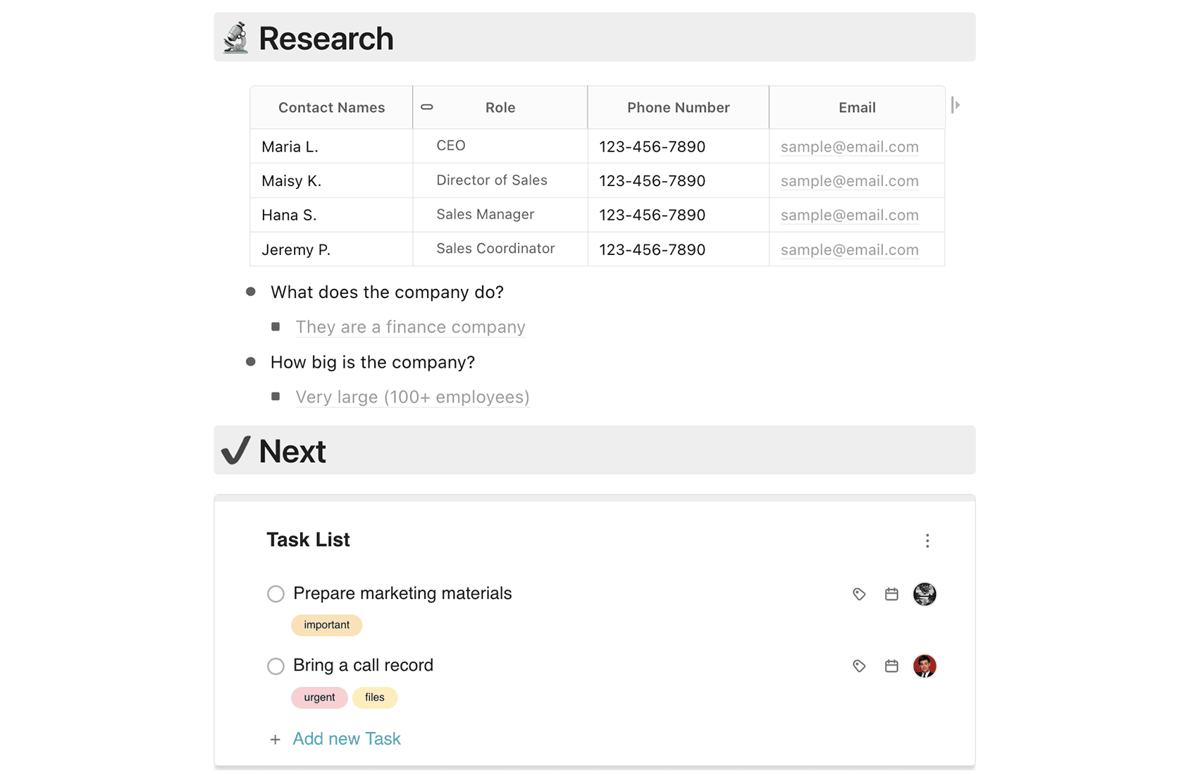 Pre Call Planning Template FuseBase
