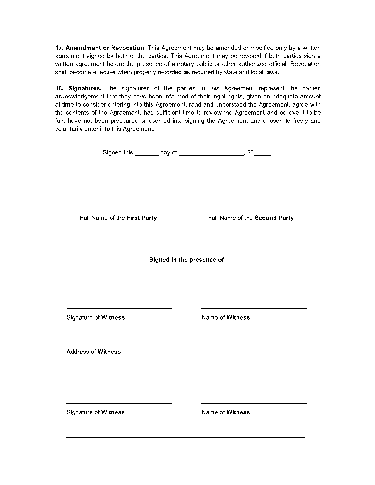 printable prenuptial agreement template