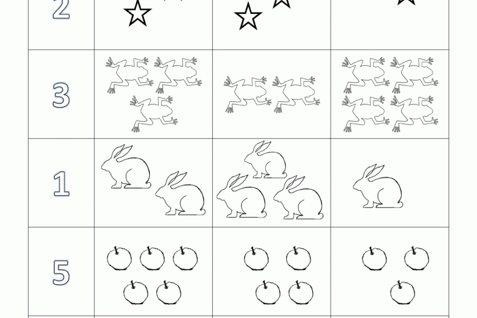 Preschool Math Worksheets Matching To 5 Worksheets Library