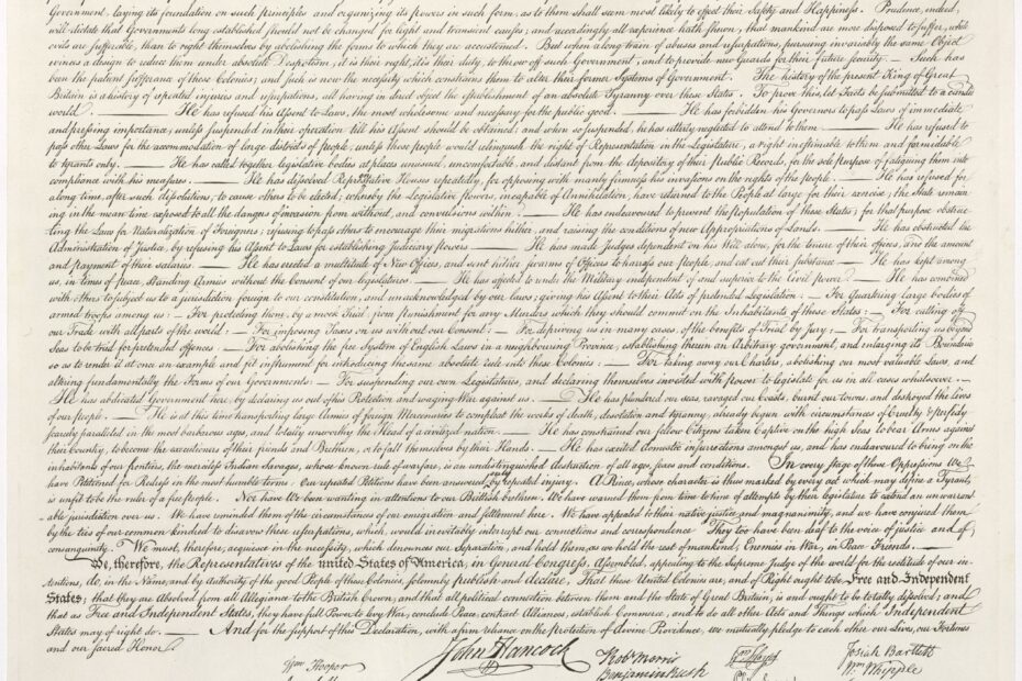 Print Of The Declaration Of Independence