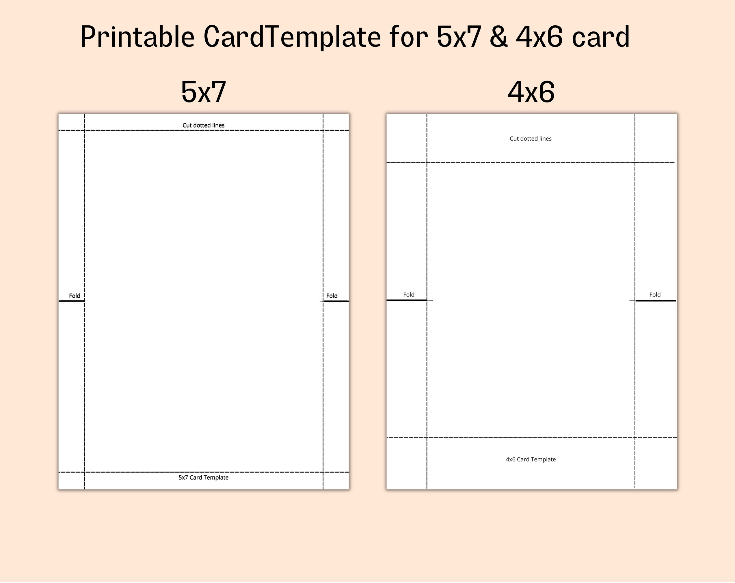 Printable 5x7 And 4x6 Card Templates Canva 5x7 And 4x6 Card 