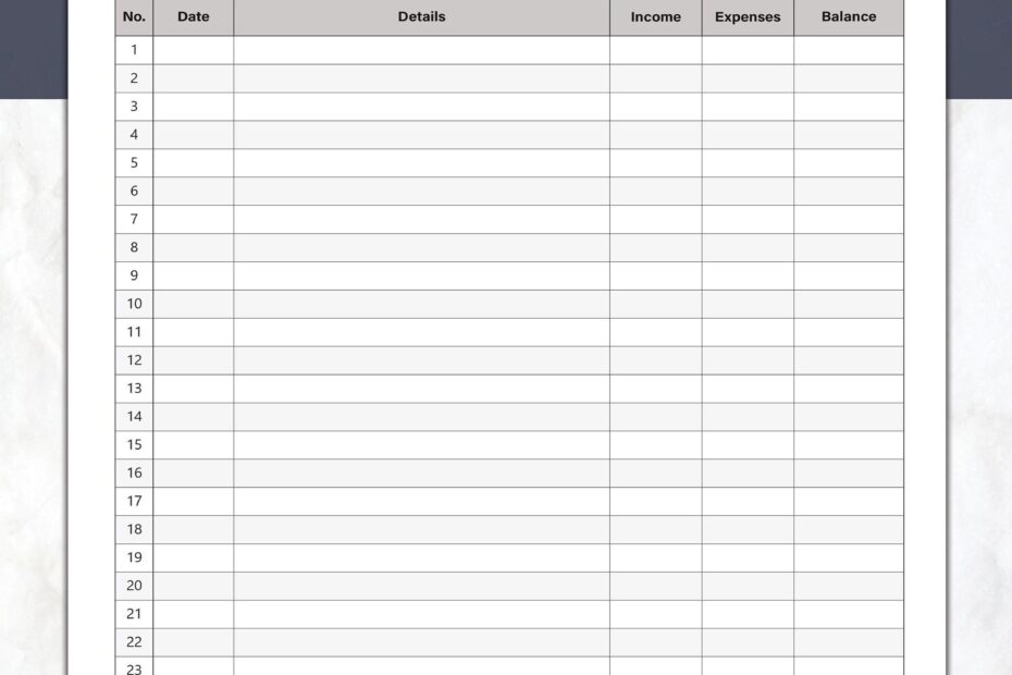 Printable Accounting Ledger Money Tracker And General Ledger