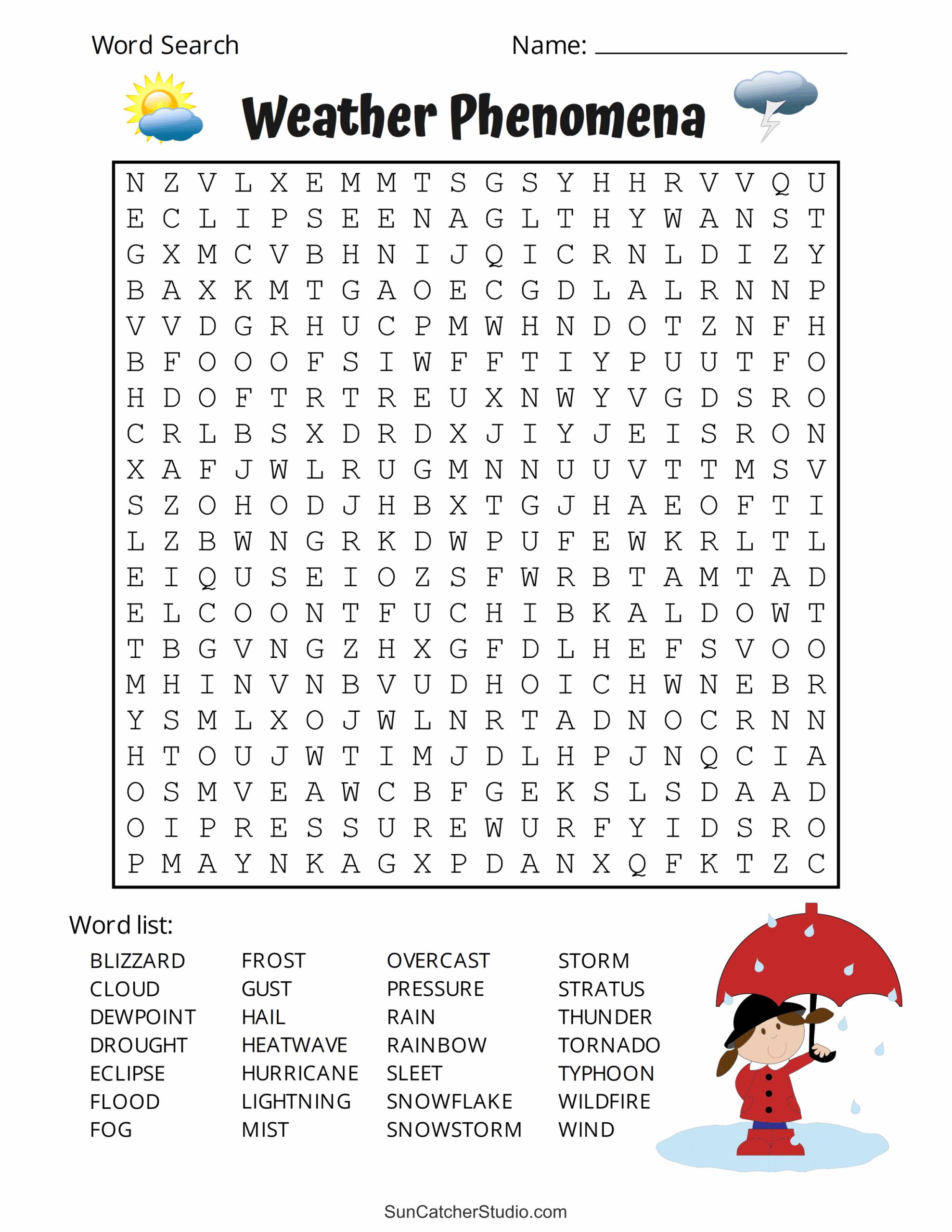 word puzzle template printable