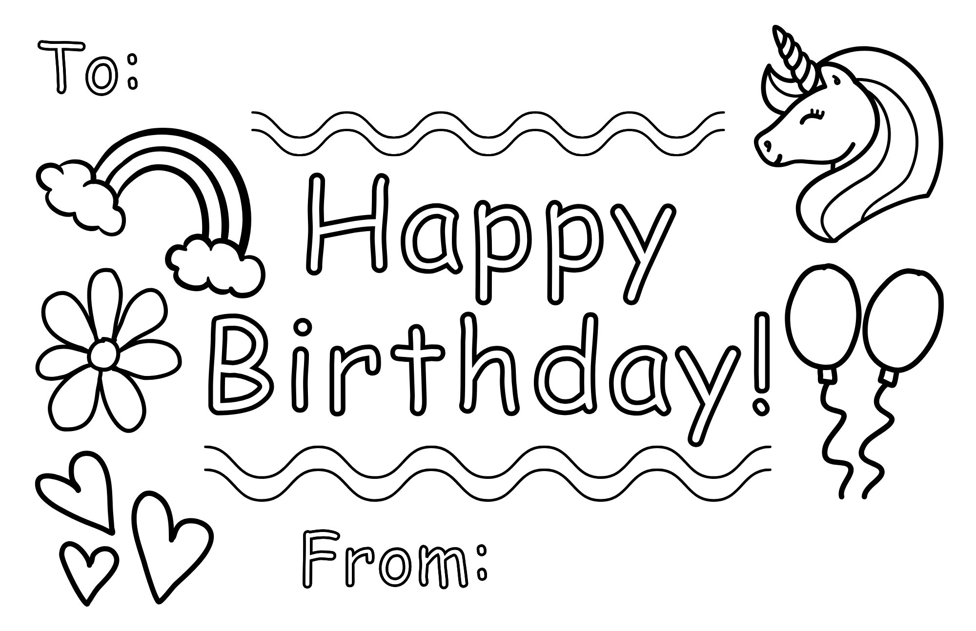 printable coloring cards for birthdays