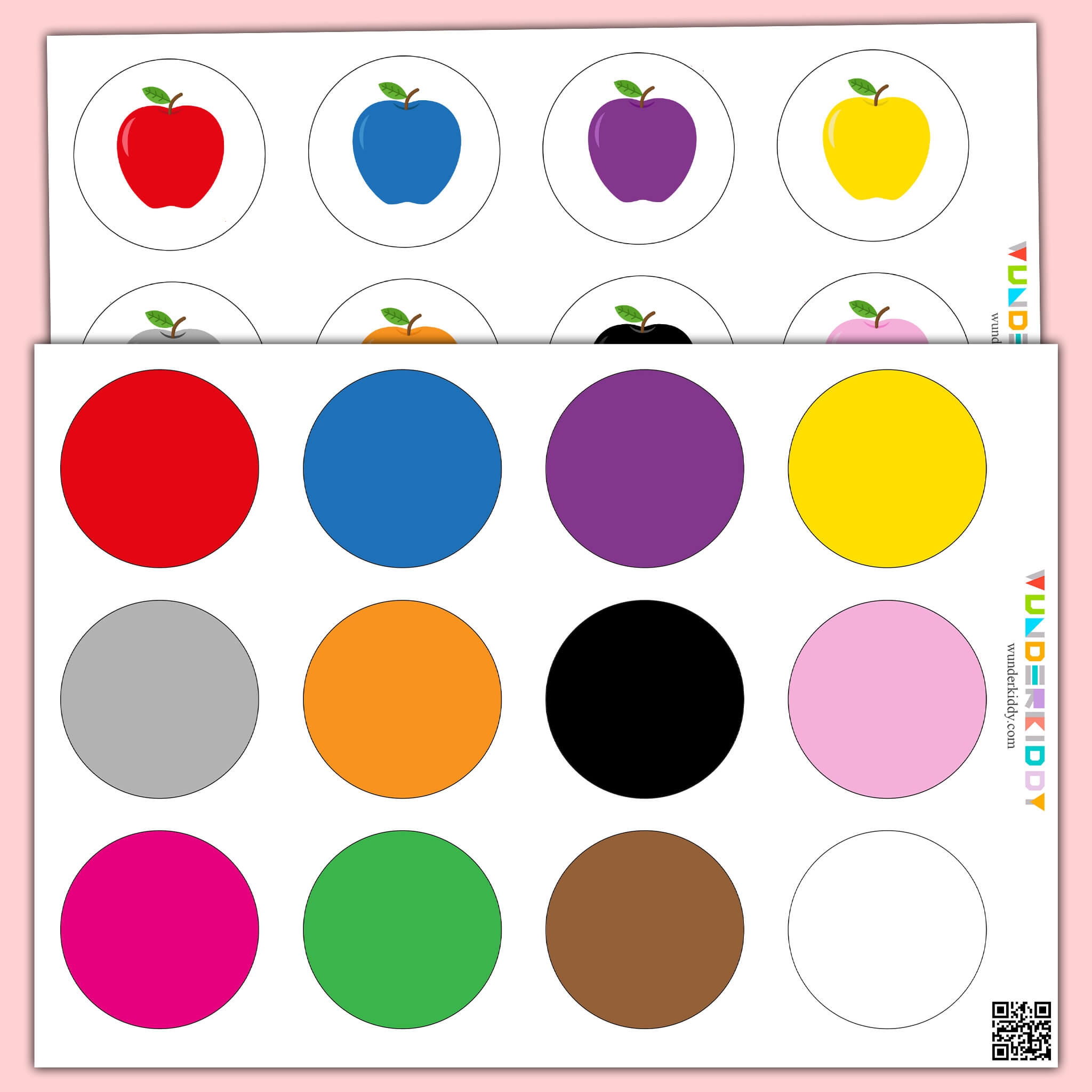 Printable Apple Color Recognition Worksheet For Toddlers