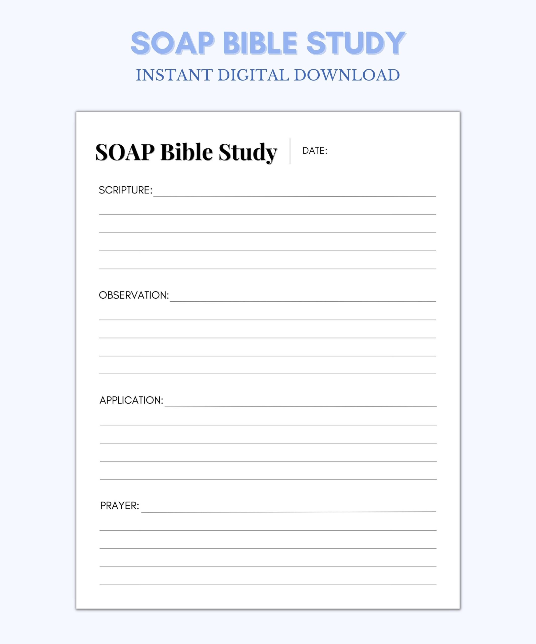 Printable Bible Study Sheet Bible Study Sheet Colorful Bible Study Sheet SOAP Bible Study Sheet Printable SOAP Bible Study Etsy