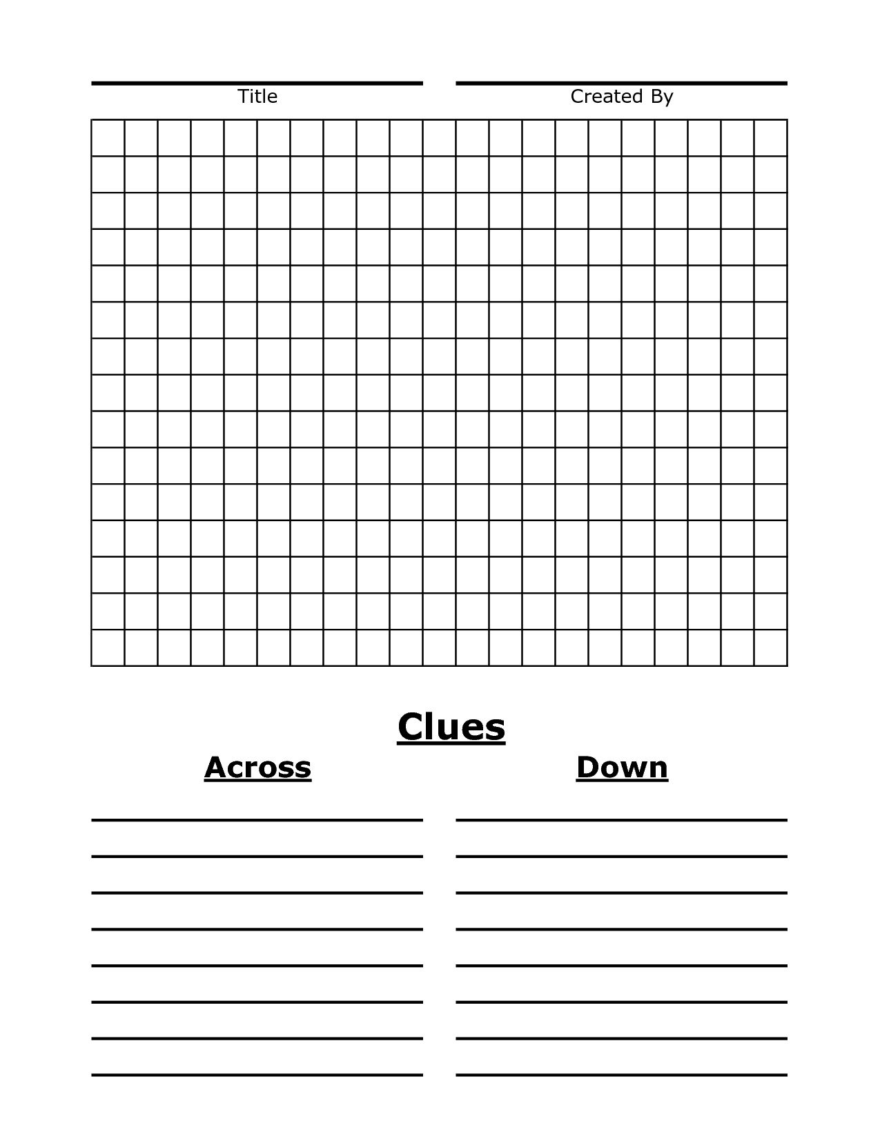 templates for crossword puzzles