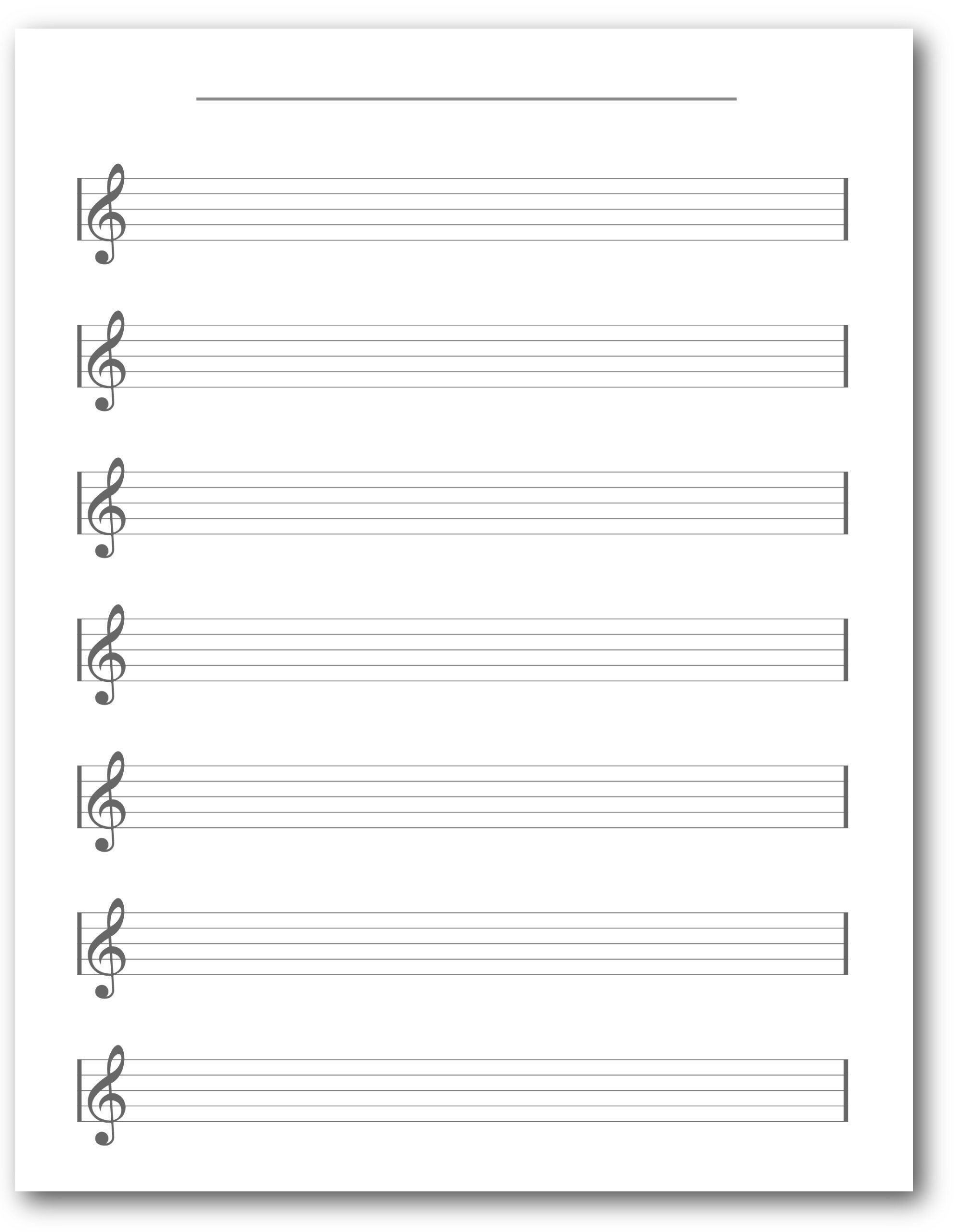 Printable Blank Staff Paper Treble Clef Blank Sheet Music 