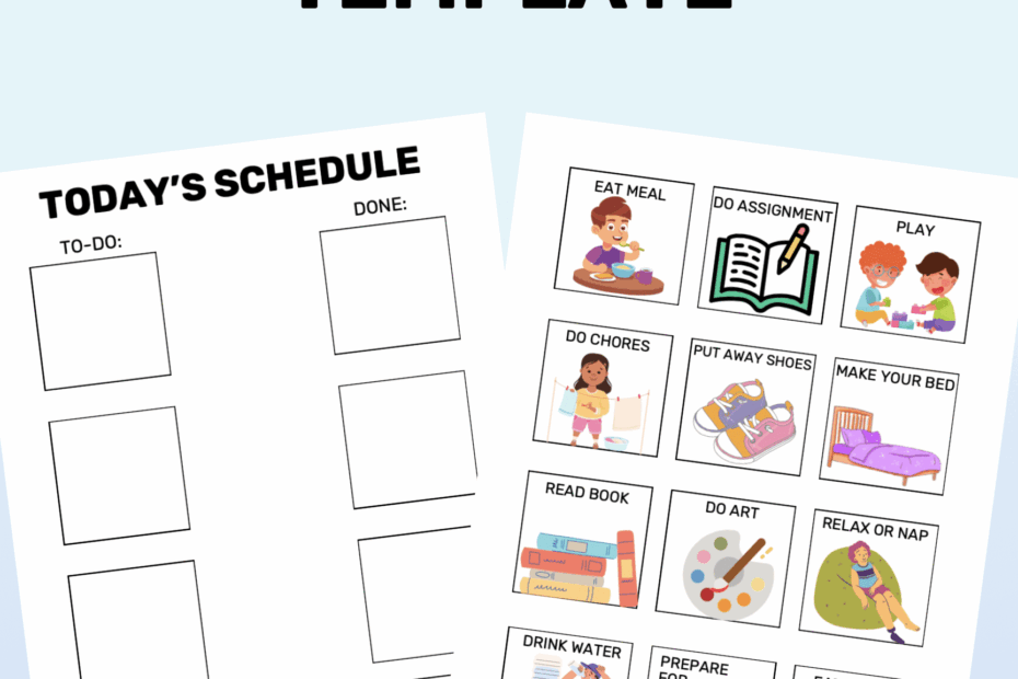 Printable Blank Visual Schedule Template Free Download Goally