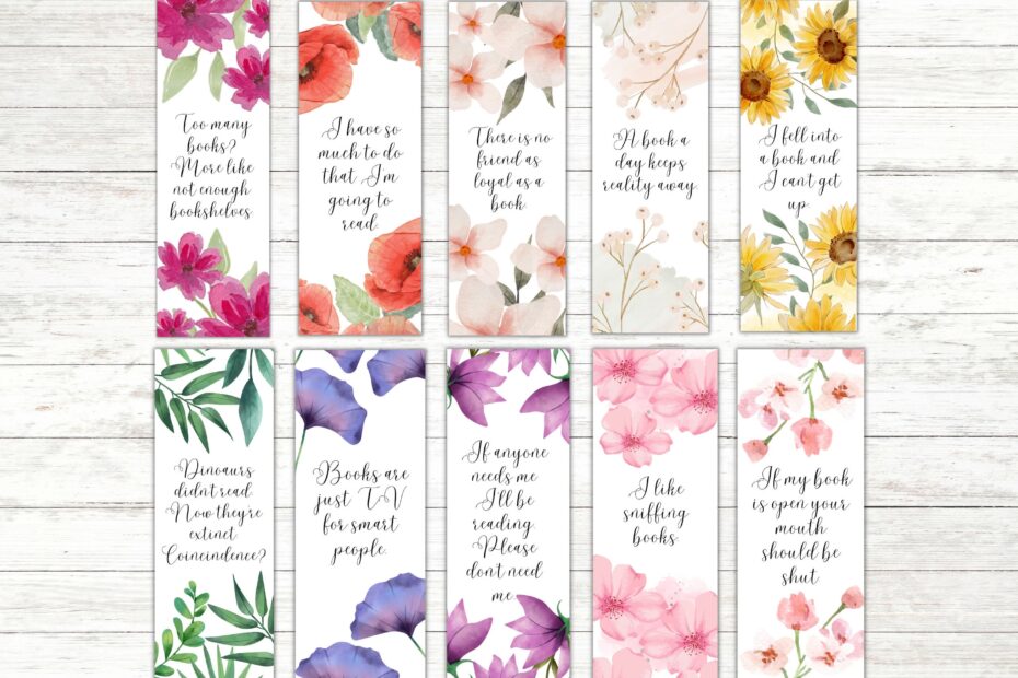 Printable Bookmarks Template Printable Bookmarks Set Bookmarks Digital Bookmark Template Instant Download Mandala Flowers Book Lovers Etsy