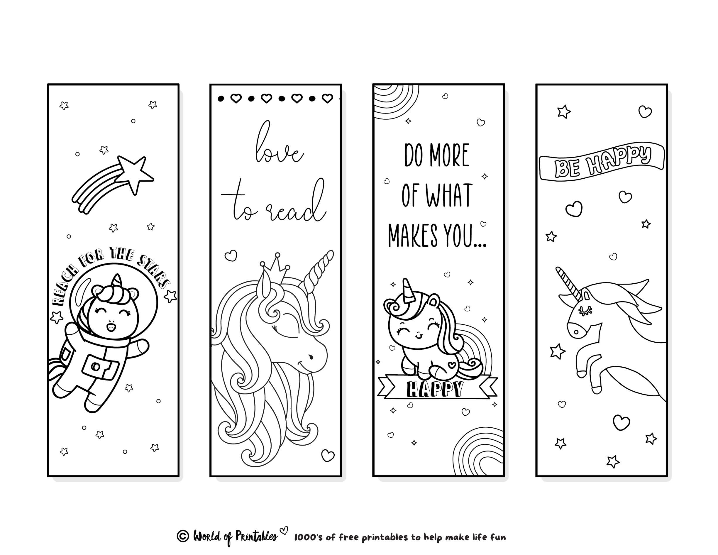 free printable bookmarks to color