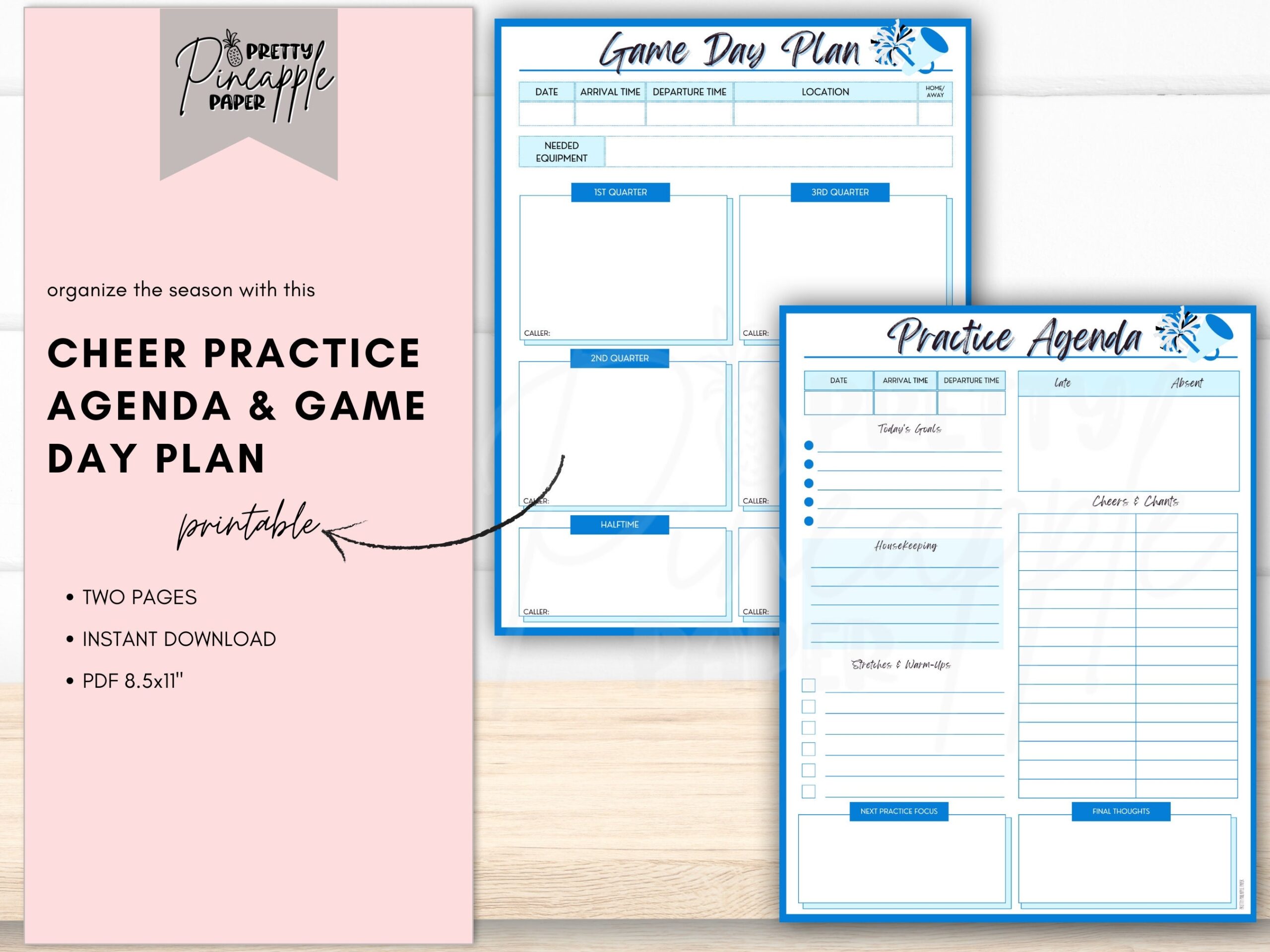 Printable Cheer Game Day Plan And Practice Agenda Instant 