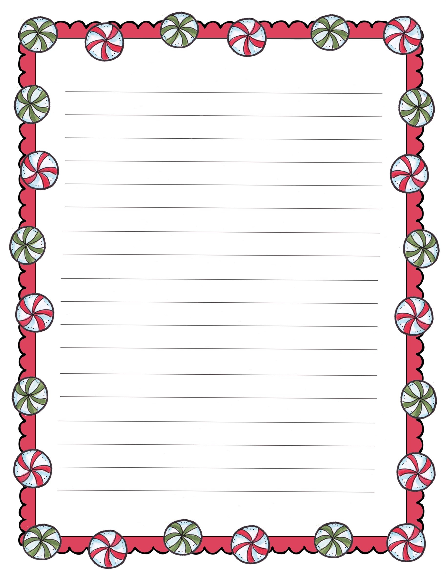 Printable Christmas Notepaper Stationery 56 Free Designs Worksheets Library