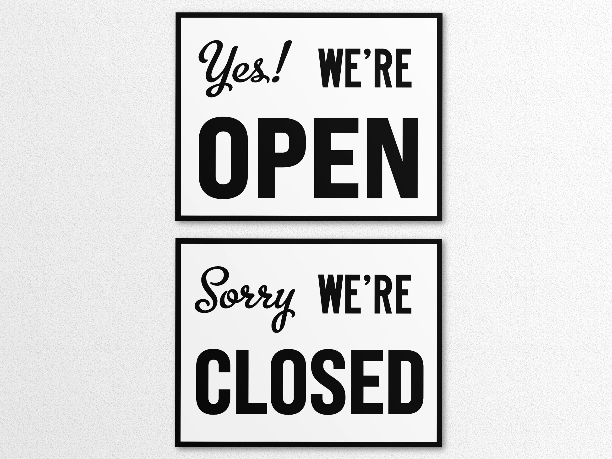 Printable Closed And Open Signs Set In US Letter Instant Download 