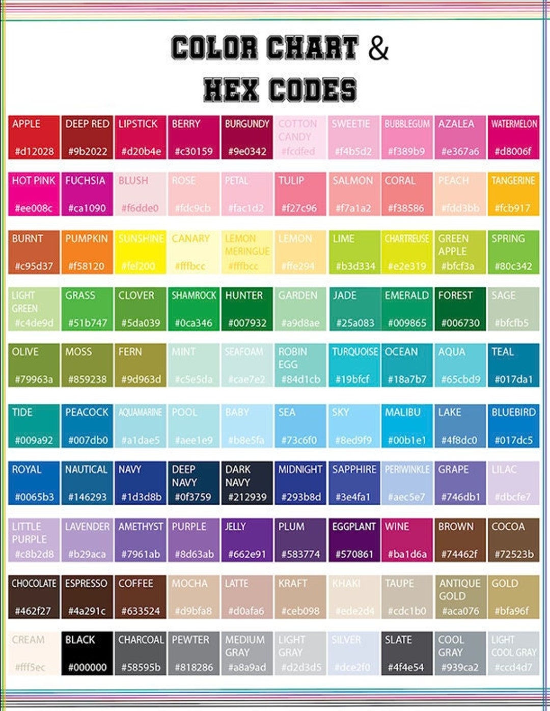 Printable Color Authentic Chart With