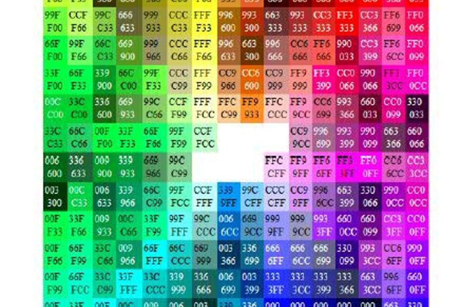 Printable Color Chart With Hex Values Etsy