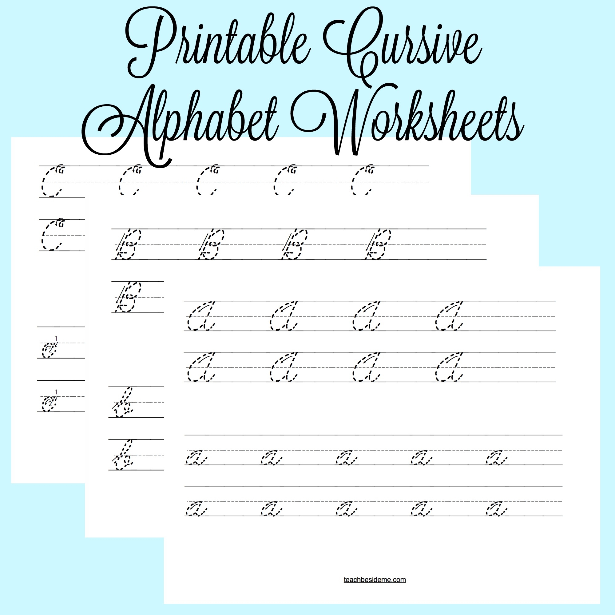 cursive letters printable sheet