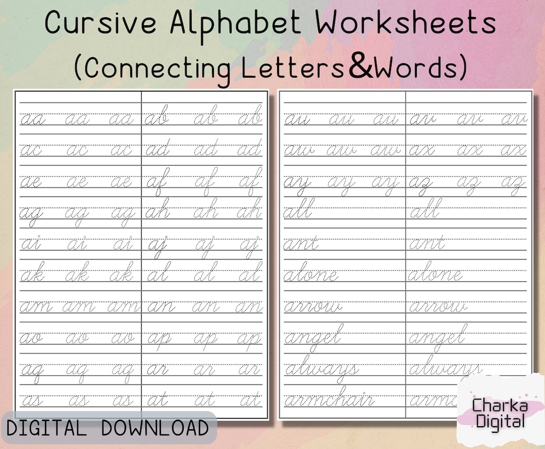 cursive letter worksheets