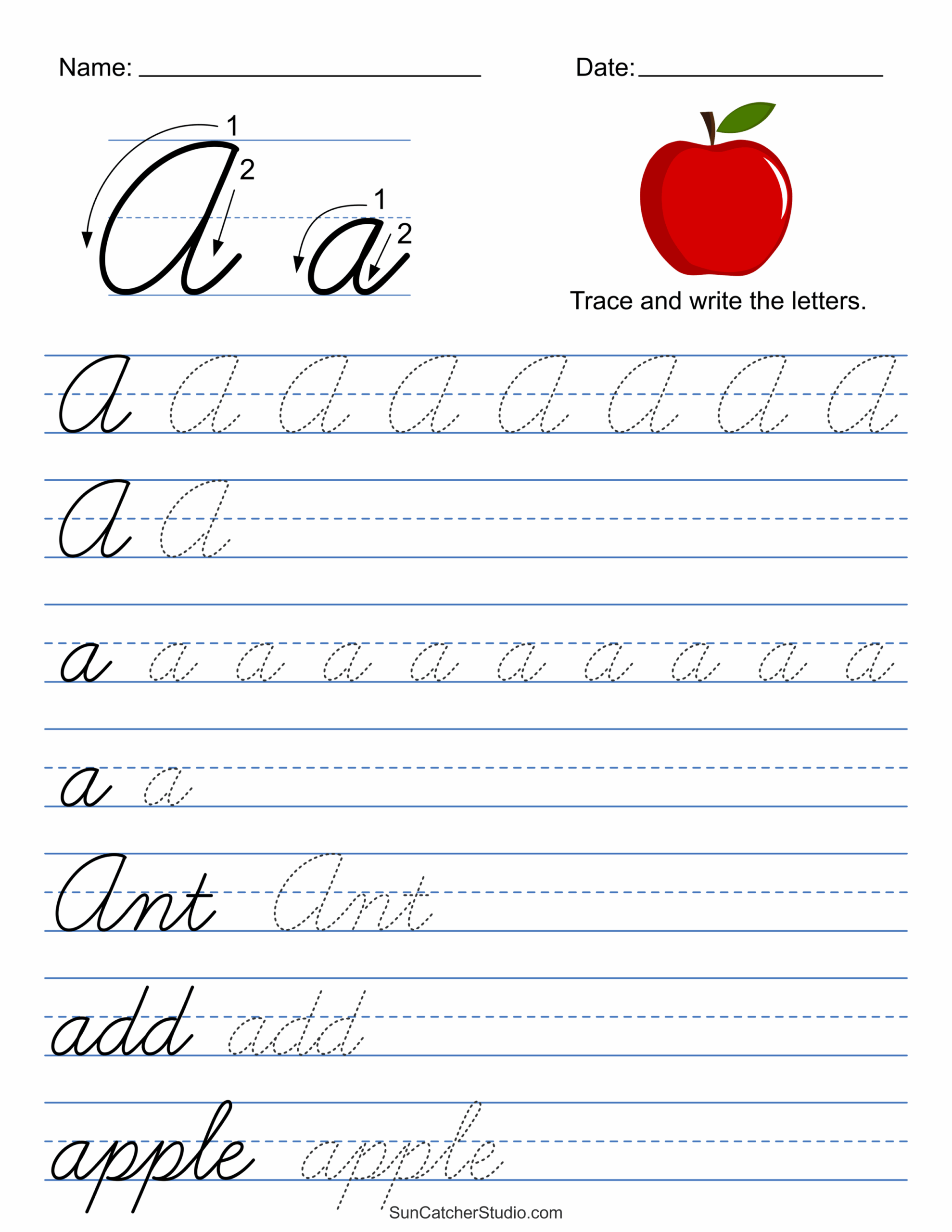 free cursive worksheets printable