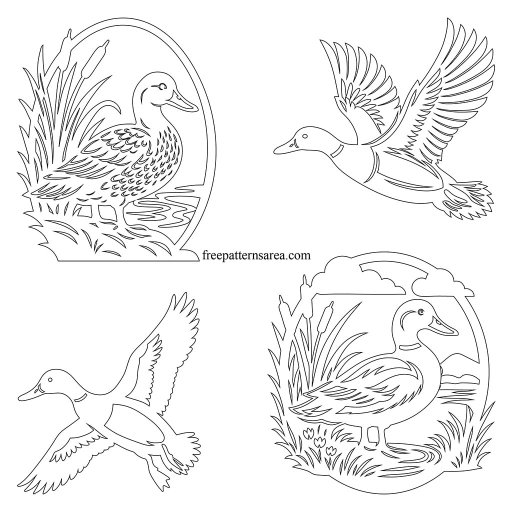 Printable Duck Outline Templates Free PDF Download 