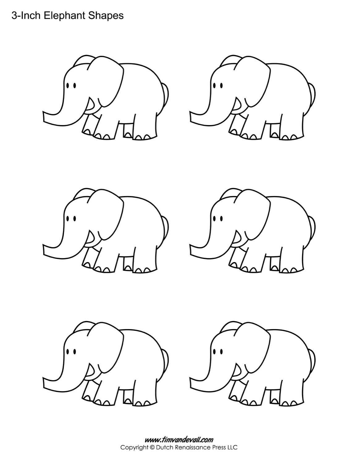 elephant template printable