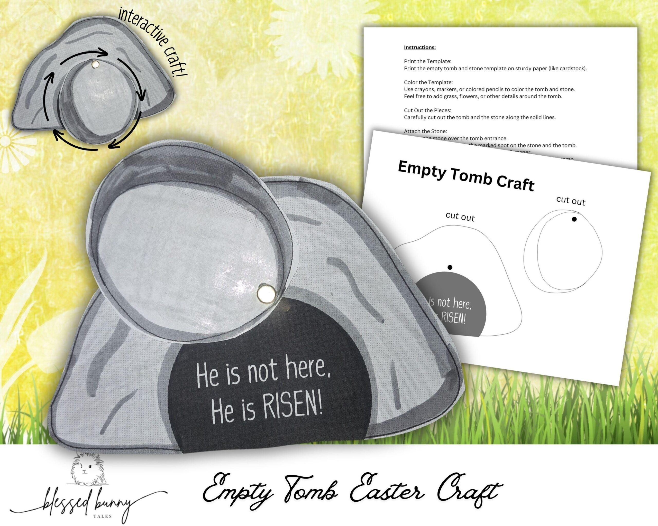Printable Empty Tomb Craft Easter Resurrection Activity For Kids Sunday School U0026 Bible Lessons Etsy