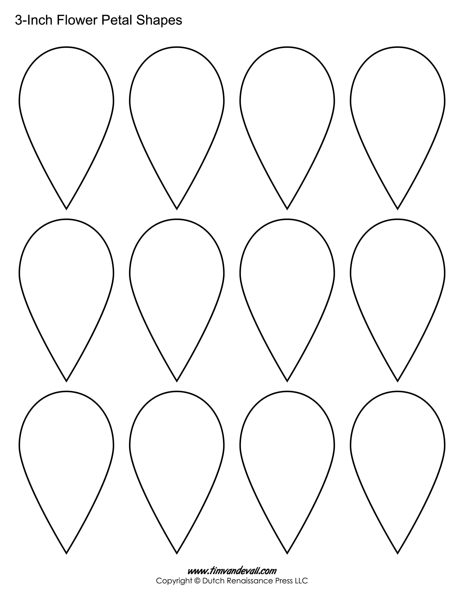 printable rose petal template