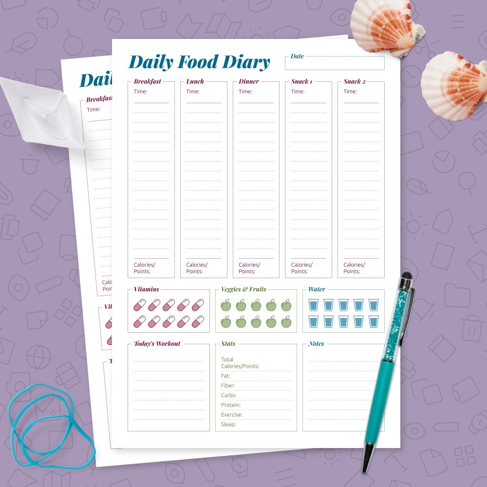 food journal template printable