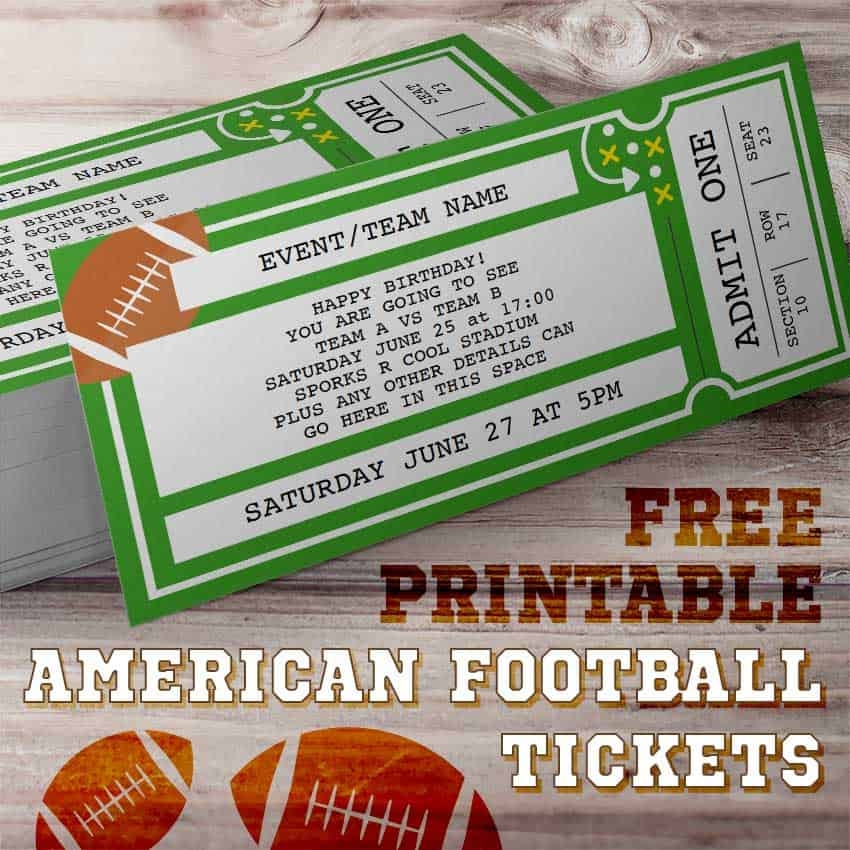 free football template printable
