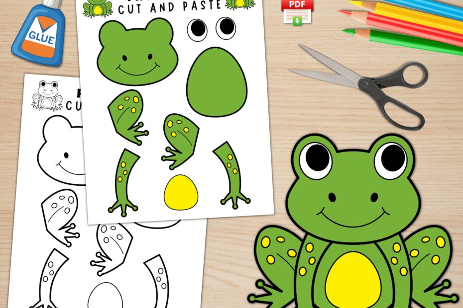 Printable Frog Craft For Kids Spring Craft Activity Pond Life Activity Frog Paper Craft Build A Frog Frog Coloring Page PDF Etsy UK