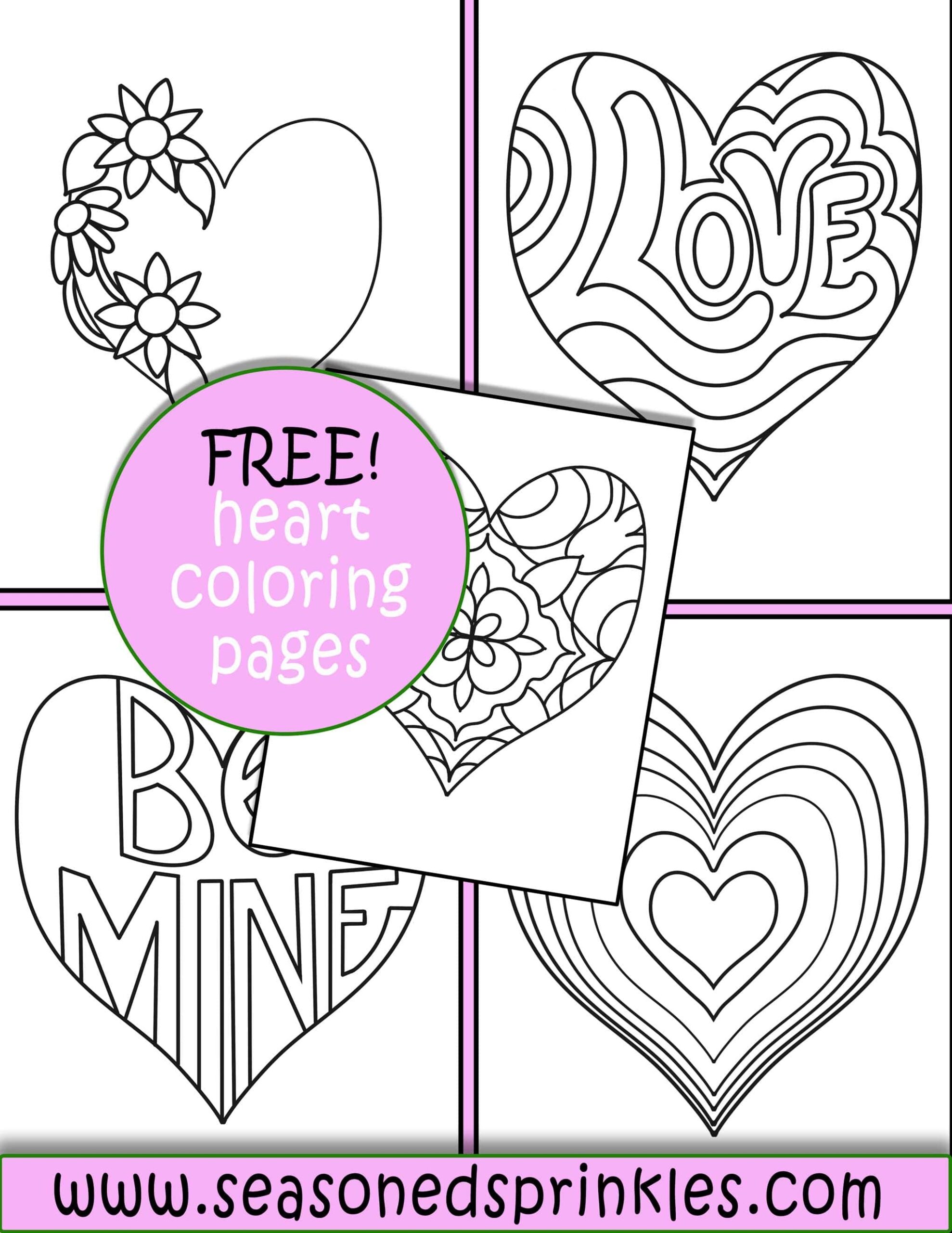 printable coloring pictures of hearts