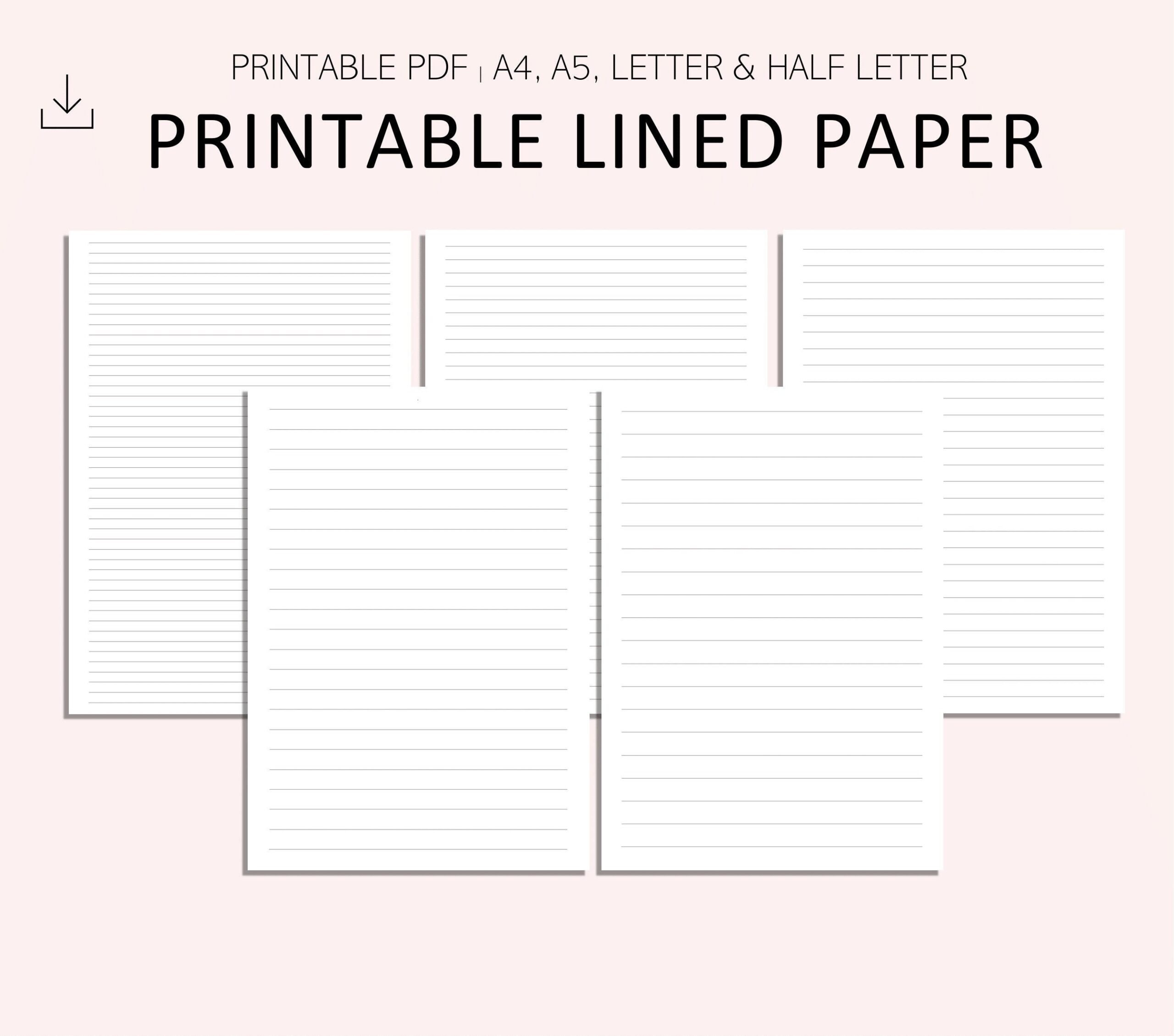 lined sheet of paper printable