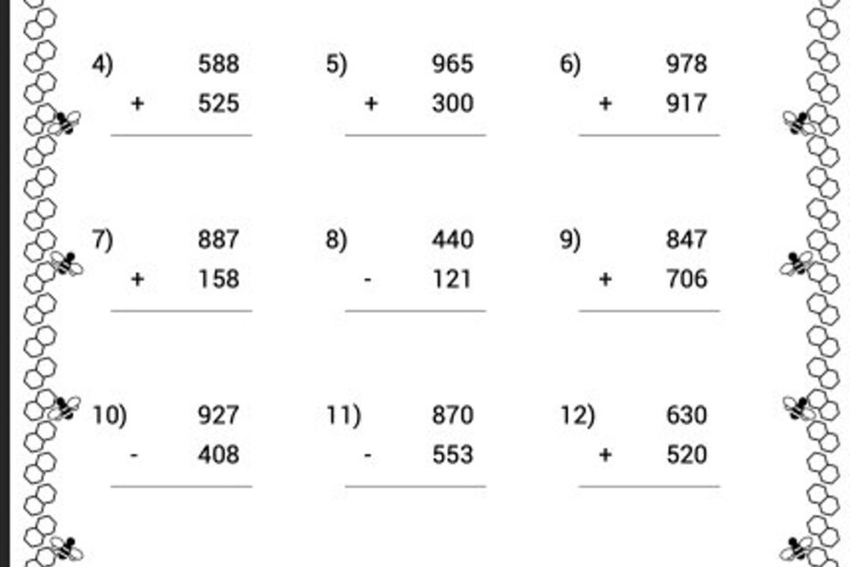Printable Math Worksheets Addition And Subtraction Homeschool Instant Download With Answers Etsy