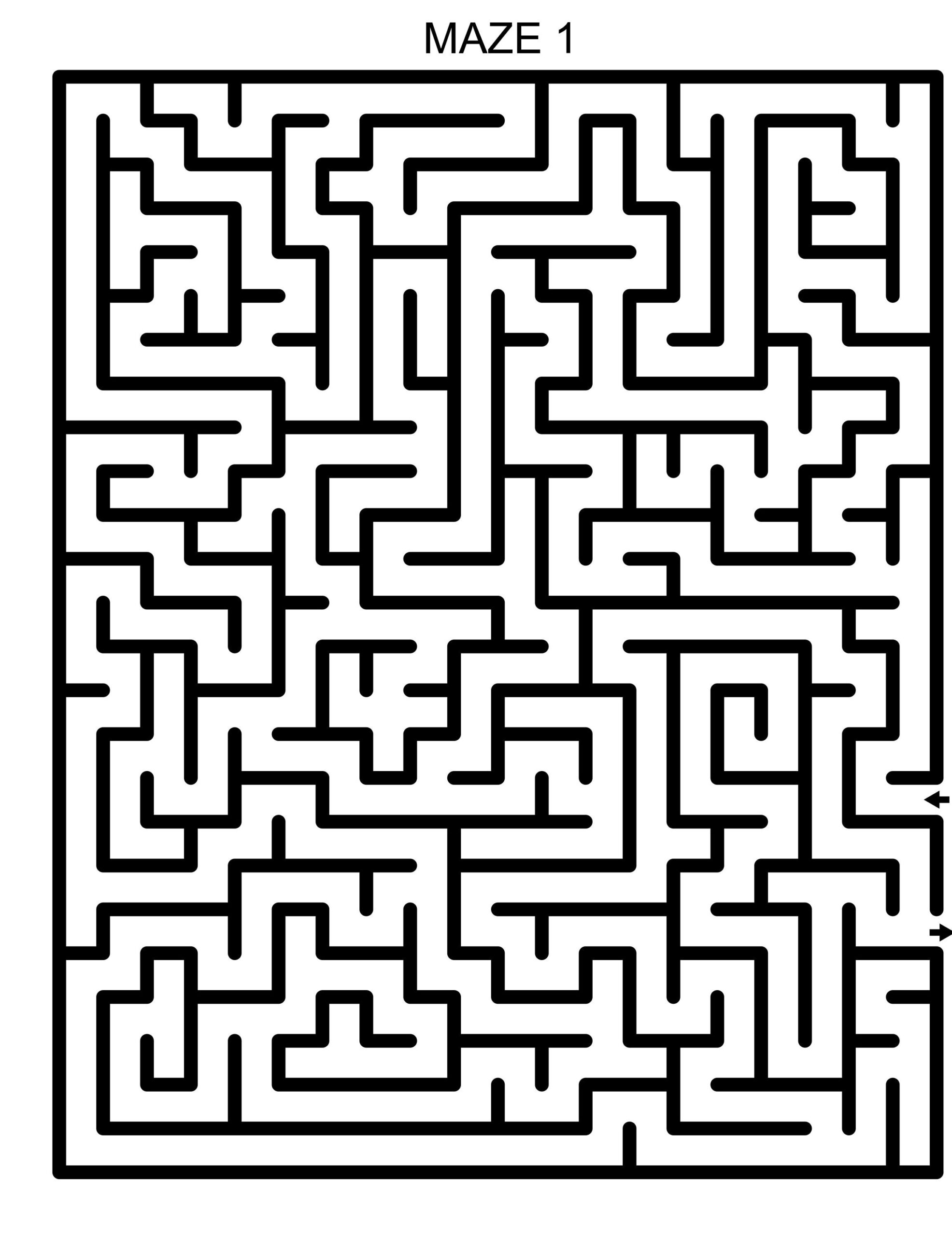 Printable Maze Puzzles For Kids Downloadable Activity Book With 