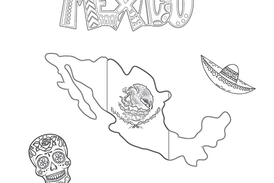 Printable Mexican Flag Coloring Page Coloring Pages Mimi Panda