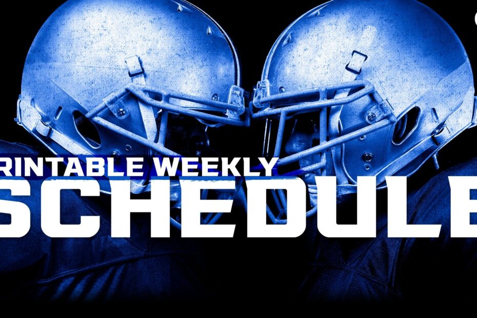Printable NFL Weekly Schedule Updated 2024