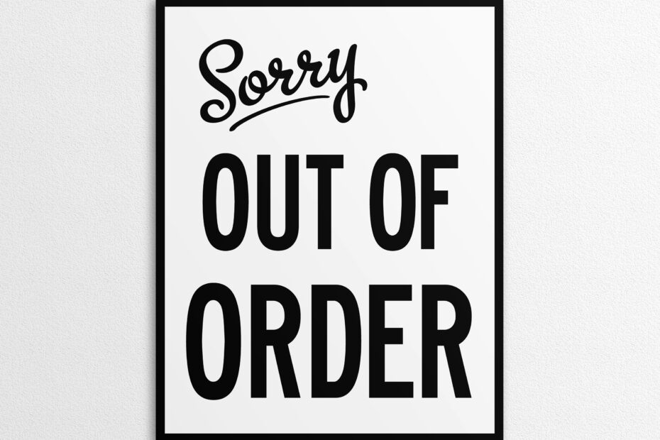 Printable Out Of Order Sign In US Letter And A4 Sizes Instant