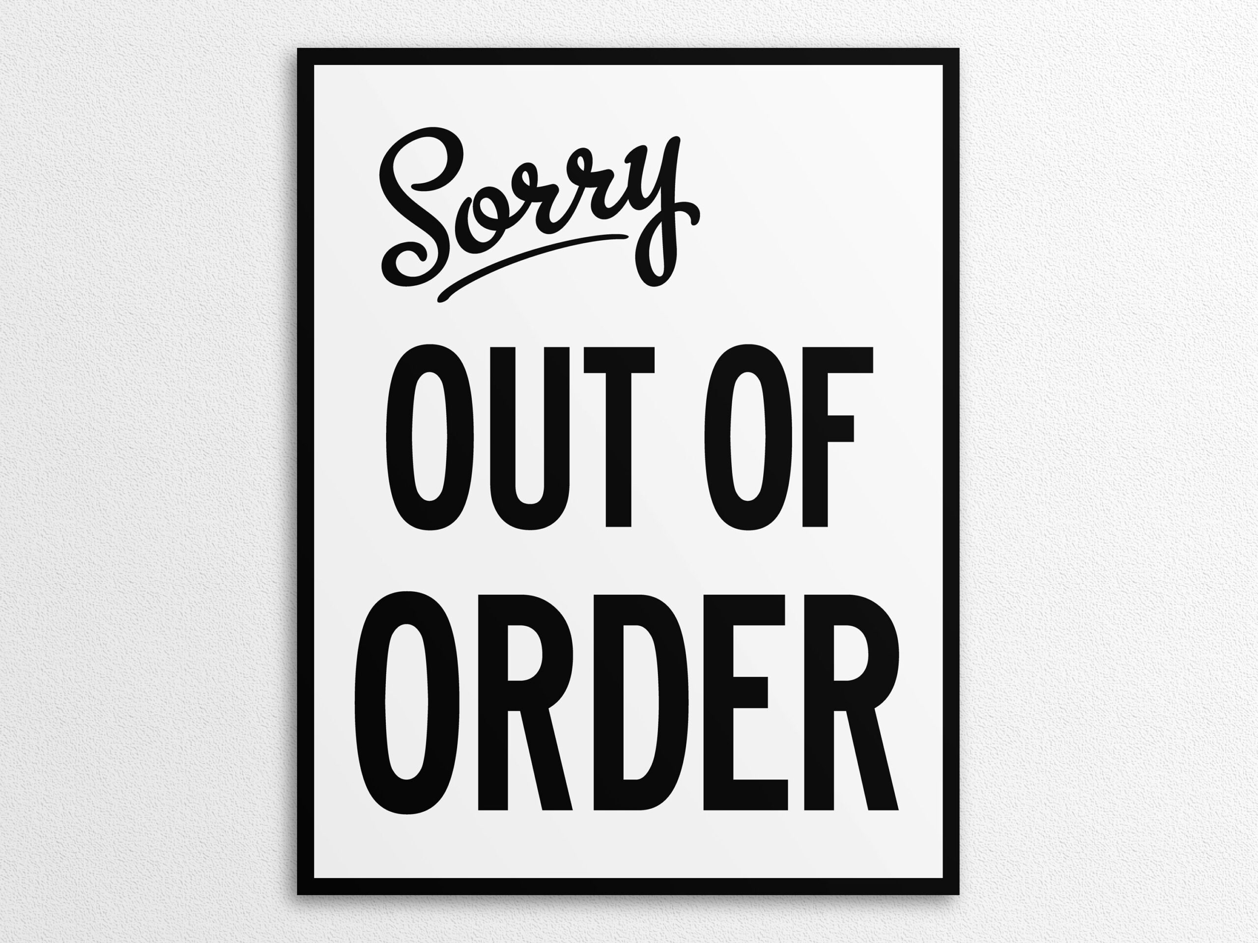 Printable Out Of Order Sign In US Letter And A4 Sizes Instant 