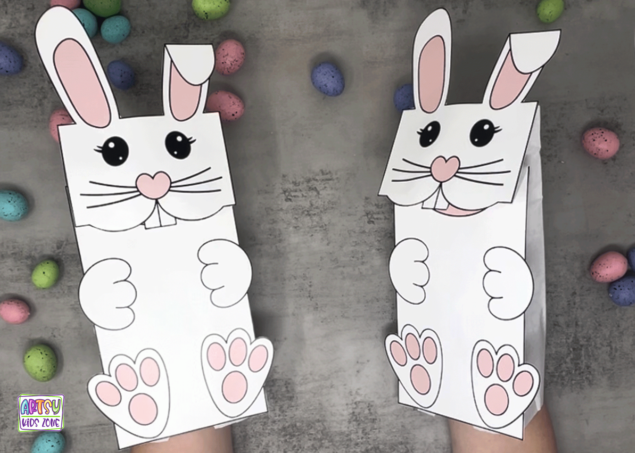 free printable paper bag puppets