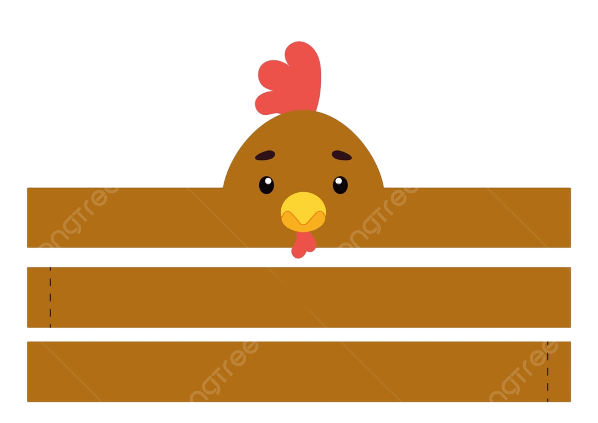 Printable Paper Vector Hd Images Printable Chicken Paper Crown Glue Hat Craft PNG Image For Free Download