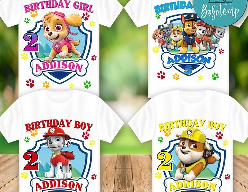 Printable Paw Patrol Birthday Shirt For Family Digital File DIY Bobotemp