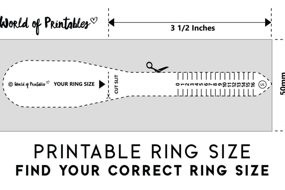 Printable Ring Size Chart Find Your Ring Size Easy World Of Printables