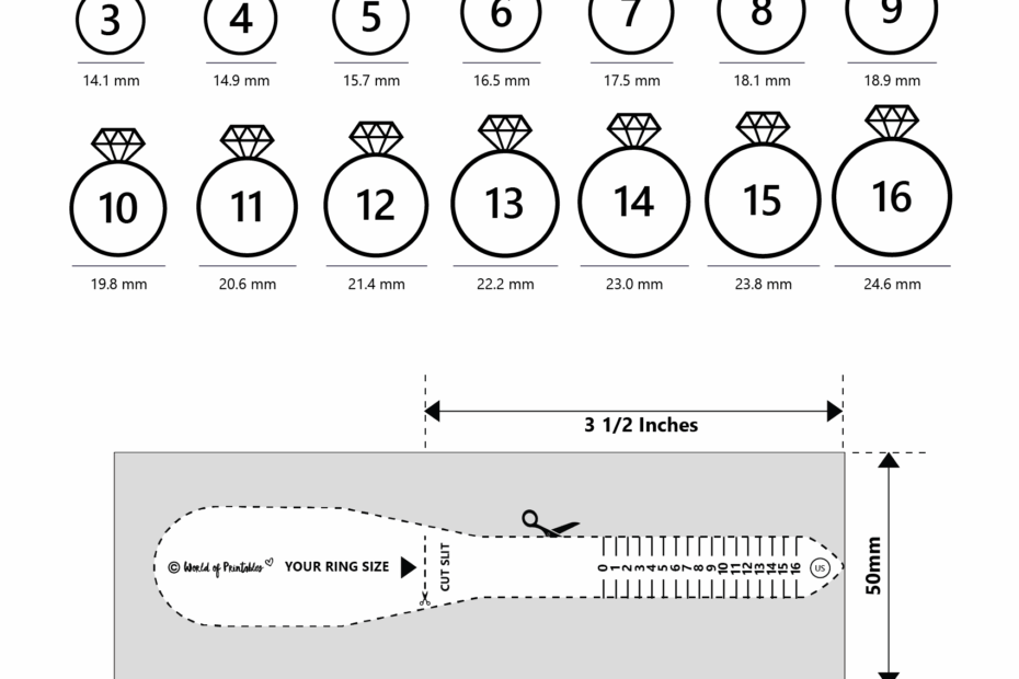 Printable Ring Size Chart Find Your Ring Size Easy World Of Printables