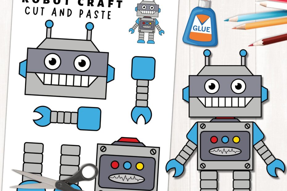 Printable Robot Craft Template For Kids Build A Robot Color
